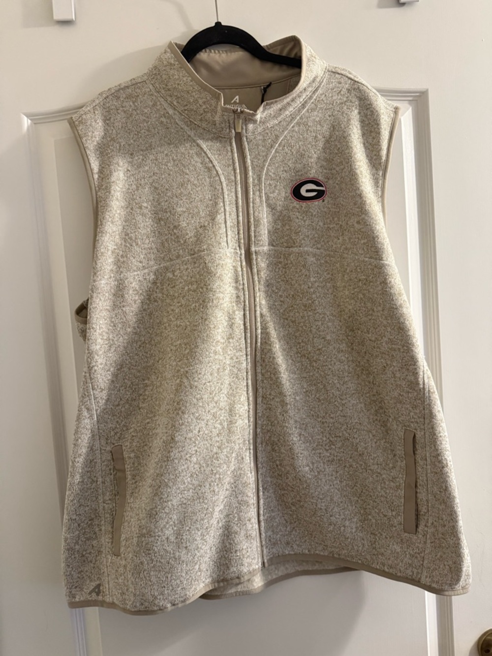 Georgia Bulldogs Antigua Beige Full Zip Vest Men’s Plus Size 3xl
